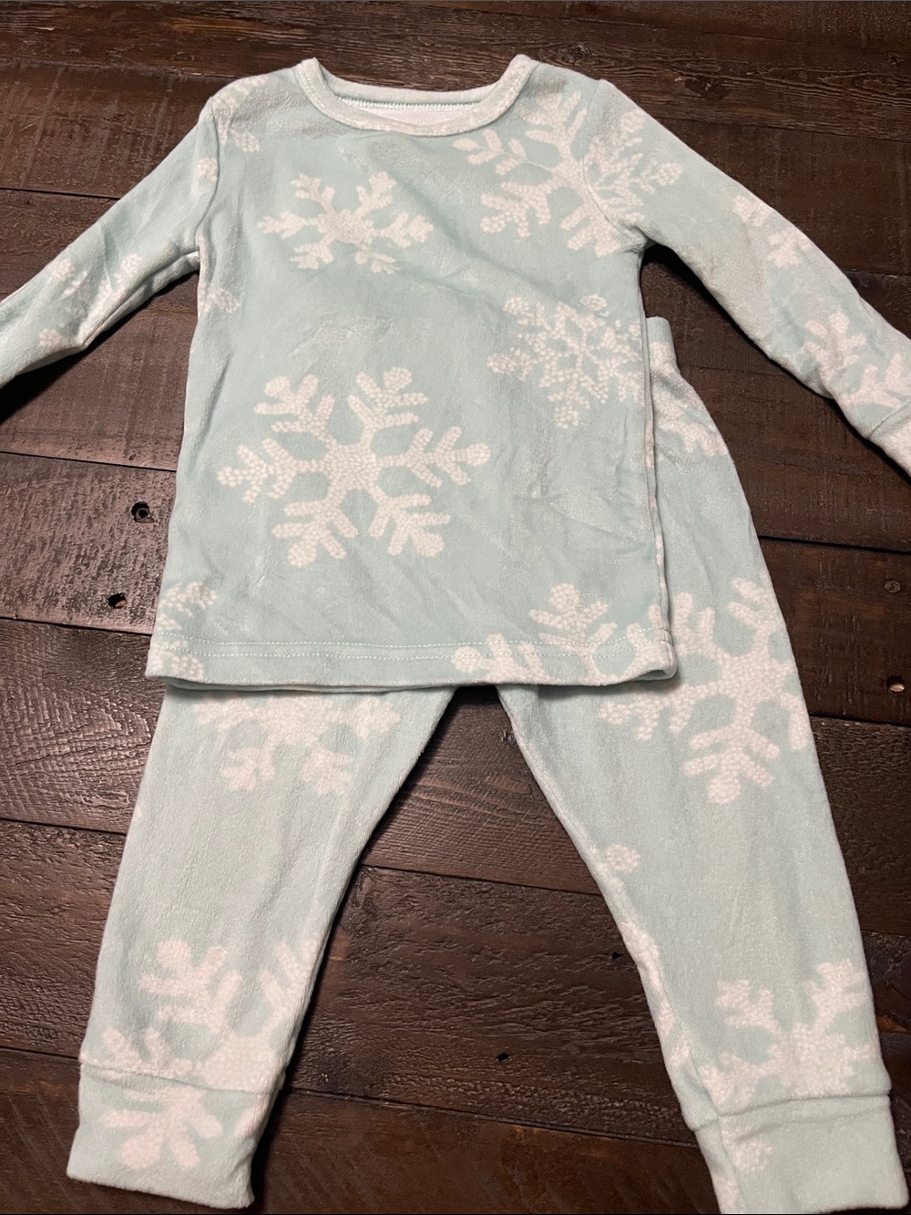 Toddler Light Blue Snowflake Fleece Pajama Set